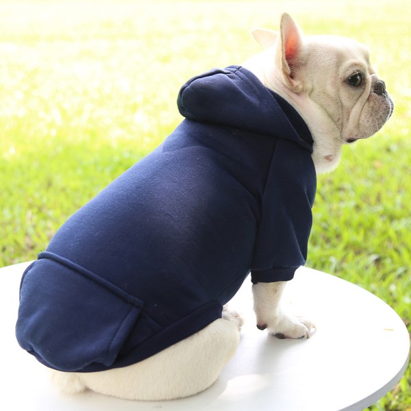 Vinter Hund Hoodie Sweatshirts med fickor Varma Hundkläder