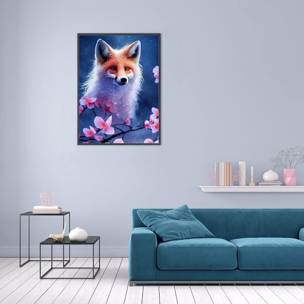 30 x 40 cm DIY 5D Diamant Maleri Ræv D