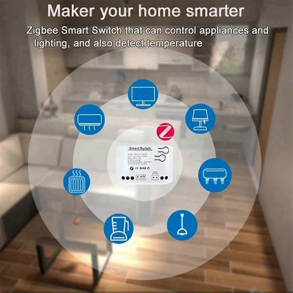 Tuya Smart Zigbee-kontakt med temperatursensor Passiv tørkontakt Zigbee-relæ fungerer med Home Assistant AC 85-250V