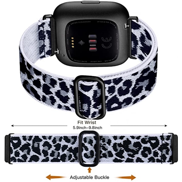 Smart klocka elastiskt nylon solo band, kompatibel med Fitbit versa / Fitbit versa 2 band, mjuk nylon vävd justerbar sport klockarmband, dam och herr