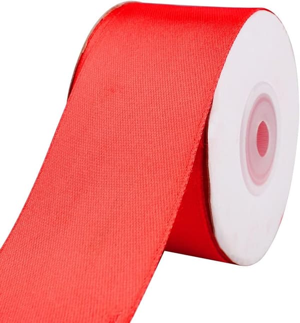 Rød Satinbånd, 91m x 40mm Bred Solid Satinbånd Satinbånd