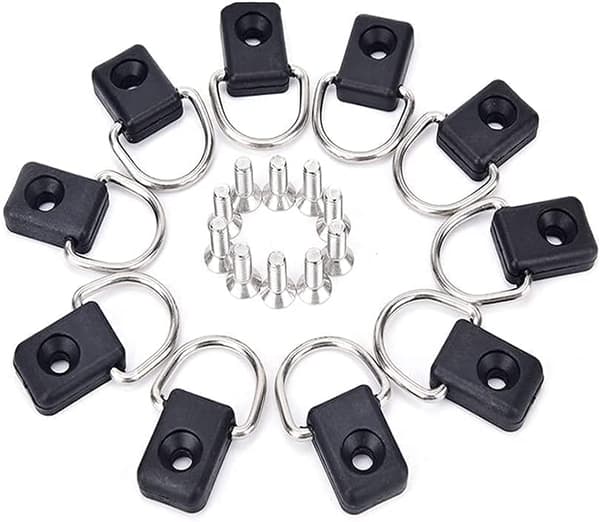 10 stk. fiskeudstyr rigning D-ringe, kajak rigning D-ringe,