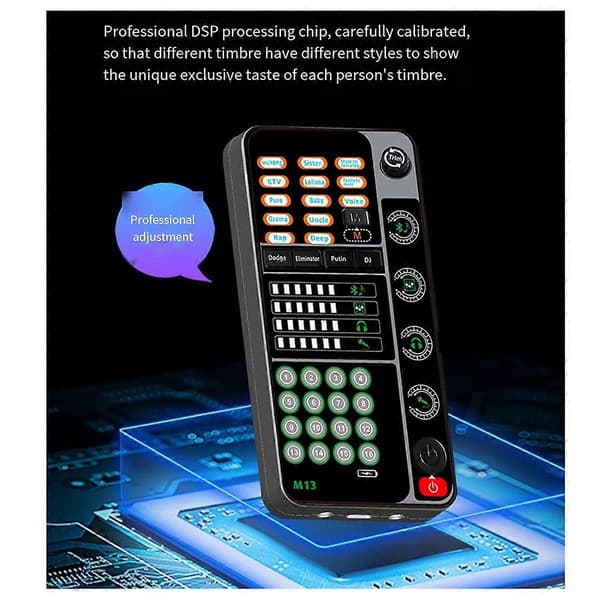Ny M13 Stemmeskifter, Live Stemmekort Stemmeskifter, Håndholdt Mikrofon Stemmeskifter med BT 3,5 mm Port DJ Controller