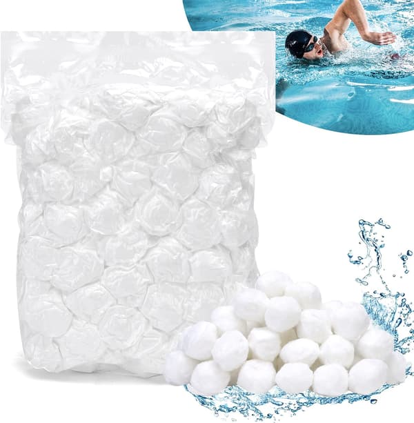 Filterbollar för sandfiltreringssystem, 1400g poolfilterbollar för att ersätta 50kg filtersand, lämpliga för poolfilter, simning