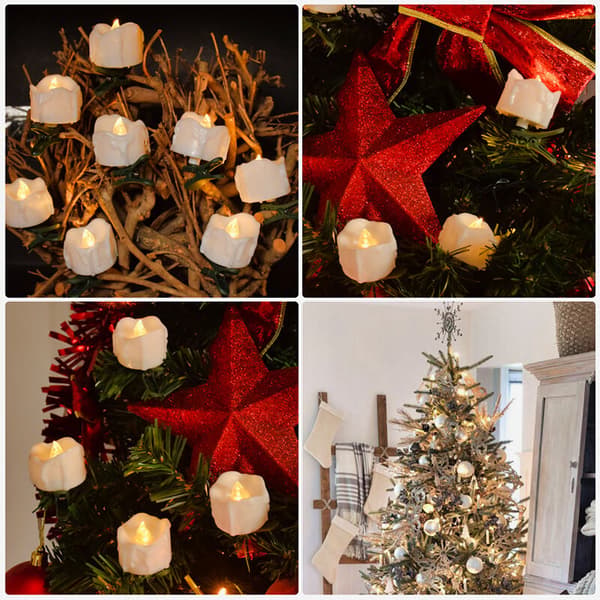 9 stk. lysestaker juletrelys med treklips uten LED