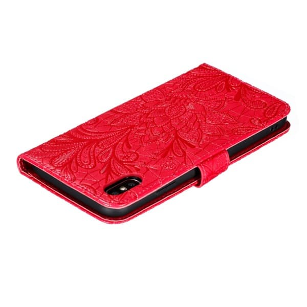 Præget Flipcover med Blondemønster til Samsung Note20 red
