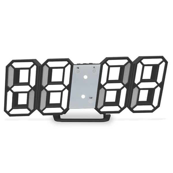 Noctilucent 3D Digital Ur med Lydaktiveret Stor LED Digital Display