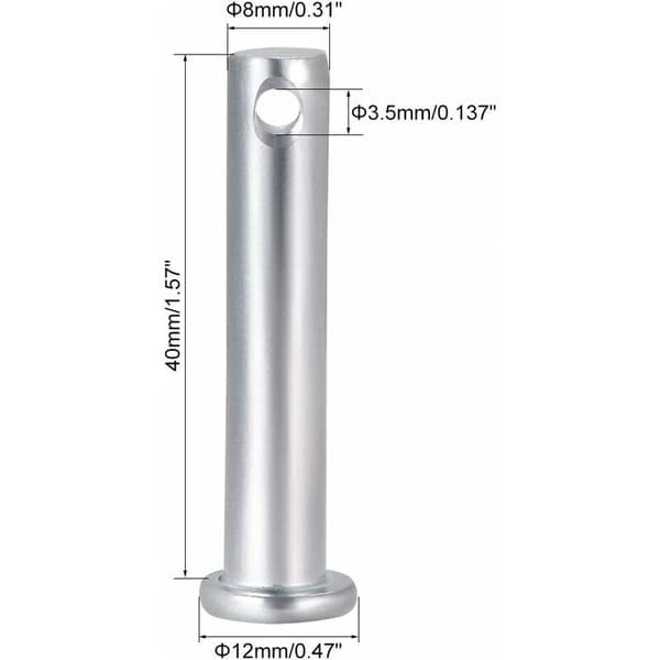 Pinner med enkelt hull 8mmx40mm Galvanisert stål flatt hode 10 stk