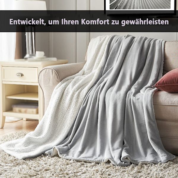 Koseteppe mykt 130 x 160 cm, tykt varmt sofateppe