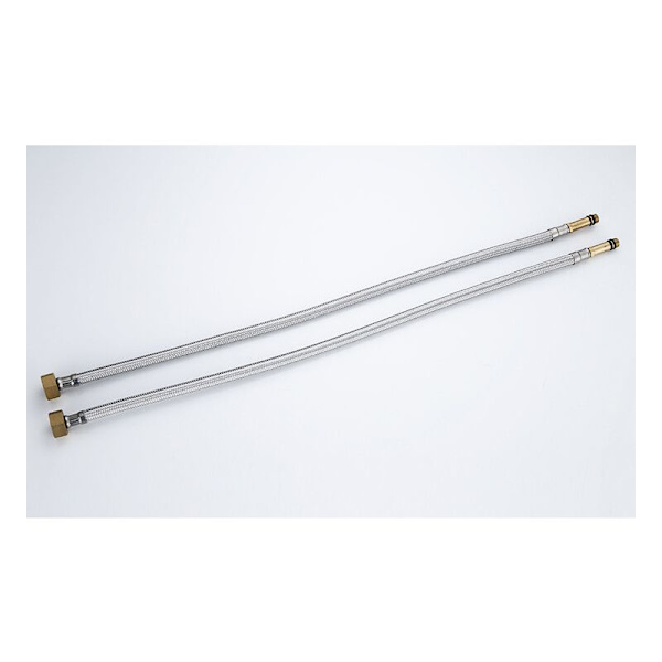Baderomsrør i rustfritt stål med spiss, A 60 cm (2 stk)