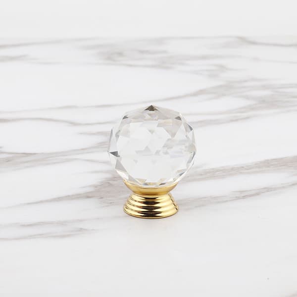 Kampanjesett med 10 dørknapper i krystall, form som dørhåndtak, diameter 30 mm