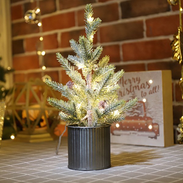Flocking artificial Christmas tree, desktop cedar Christmas