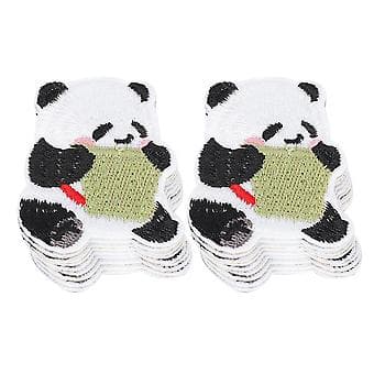 20 kreative panda-broderte stoffmerker: Klestilbehør, emblemer og lapper