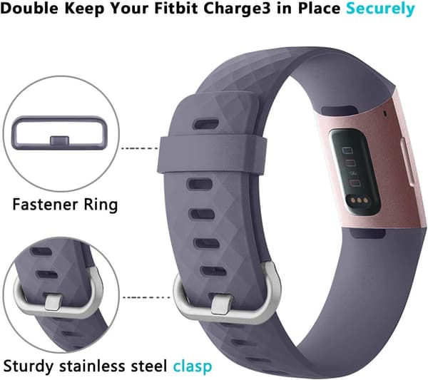 2-pakning erstatningsarmbånd kompatible med Fitbit Charge 3/Fitbit C