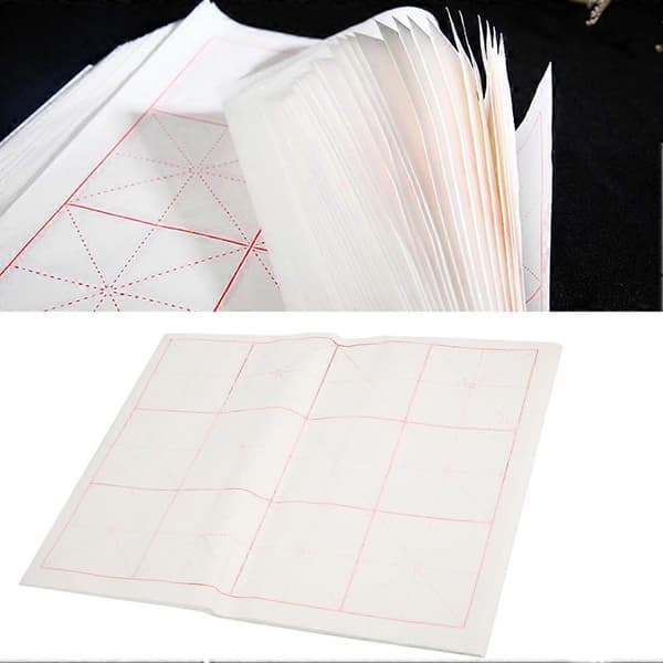 Kalligrafipapir af bambuspulp, kvartformat, 12 gryn, 70 sider, øvelses-Xuan-papir