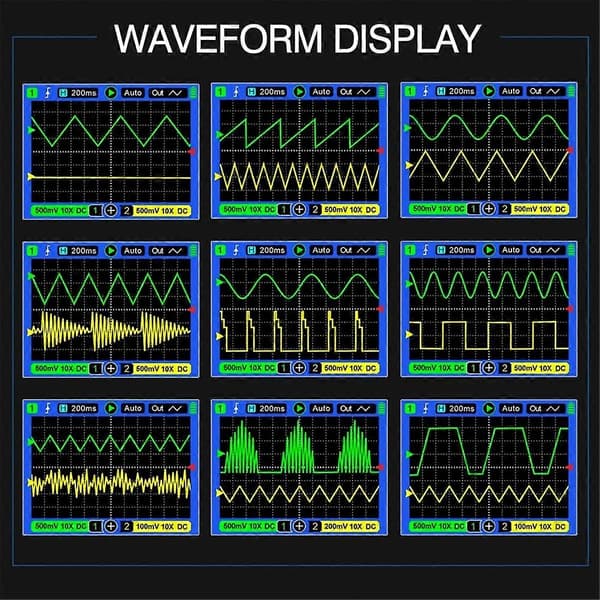 ET120MC2 120MHz Bærbart Smart Oscilloscope Dobbeltkanal 500MSa/S Oscilloscope Datalagring til Hjemmereparation A