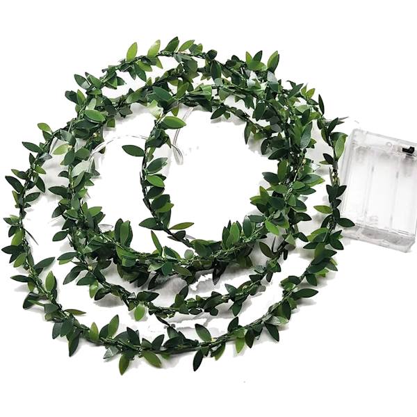 2/3/5/10M LED Konstgjord Blad Girlang Realistisk Blad Krans