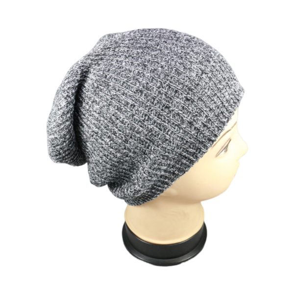 Randig Pullover-mössa för höst och vinter, herr- och dammössa i varm ull för höst och vinter, stickad utomhusmössa