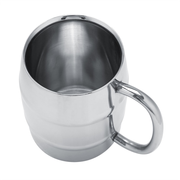 1 st rostfritt stål dubbelväggig kaffekopp öl tekopp med