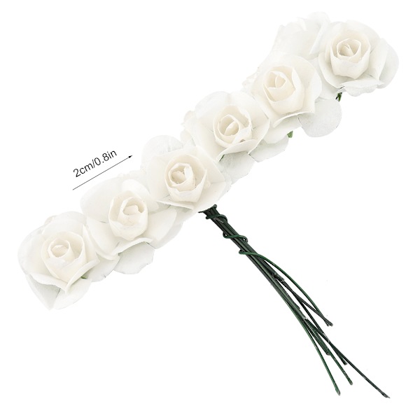 144 st miniatyrpappersblommor handgjorda DIY konstgjorda rosor för