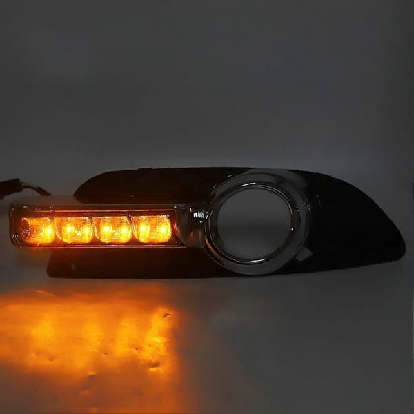LED DRL kjørelys gul hvit 2 farger passer til Mitsubishi Lancer 2007-2012