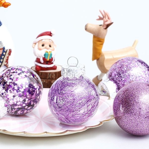 30Pcs Christmas Ball Ornament for Xmas Tree, Shatterproof Clear