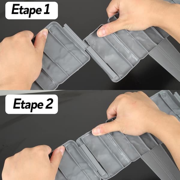 Pakke med 10 - Kantafgrænsning til haven med sten-effekt, modul 25 x 10 CM - Grå