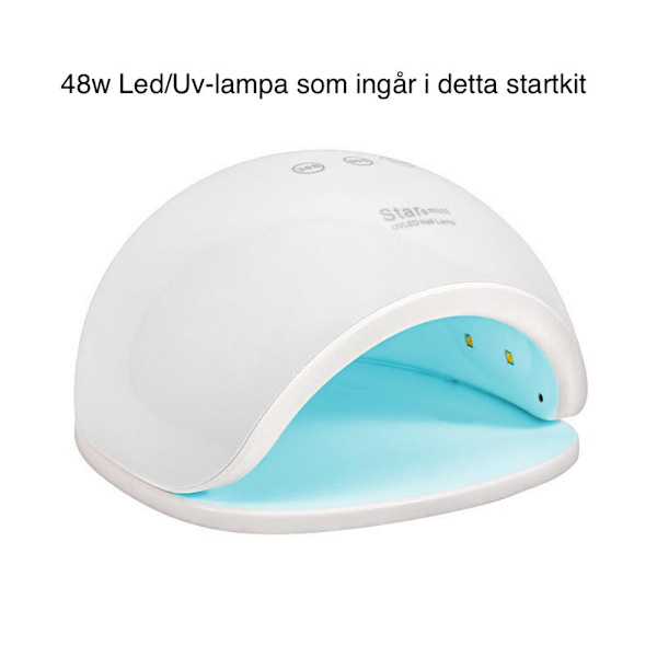 Komplett startkit för gelénaglar inkl LED/UV-Lampa