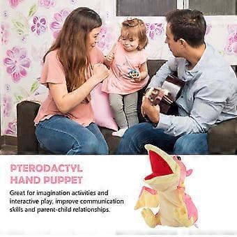 Rolig Dinosauriehuvud Handdocka Figur Leksak Pterodactyl Handdocka Figur Handskar