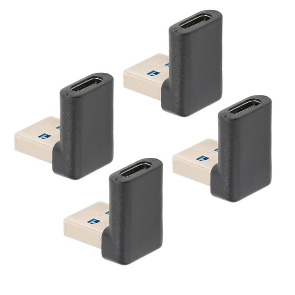 4 stk. USB Type C Højre Vinkel Adapter 10 Gbps Transmission Bærbar USB Han til Type C Hun Adapter til Laptops og Stationære Computere