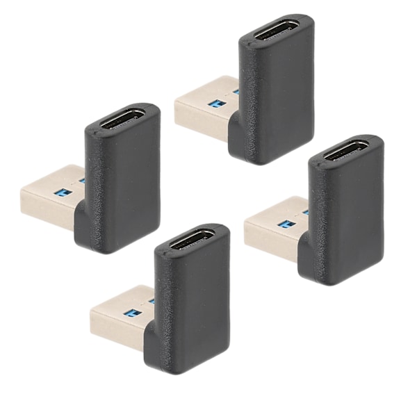 4st USB Typ C Rätvinkeladapter 10Gbps Överföring Bärbar USB Hane till Typ C Hona Adapter för Bärbara Datorer Stationära Datorer