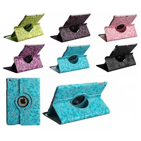 Fodral iPad Mini 1/2/3 360 rotation Blommor Vit Vit