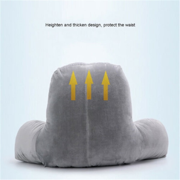 Husband Pillow Grå, Original Läskudde i Sängstol, Strimlad Memory Foam Stor Loungekudde Vuxen Ryggstöd med Armar, Bekväm Rygg
