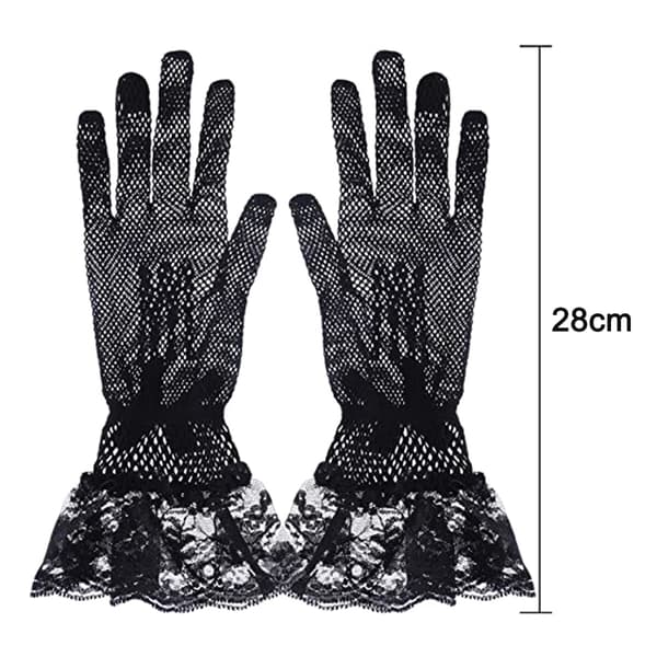 1 par Dame Blondehandsker Elegante Korte Handsker Høflighed Sommerhandsker til Bryllupsmiddage