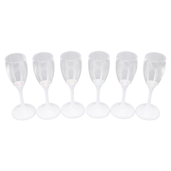 6 st LED-vinglas med ljus, champagne-glas med 6 färger, belysning för heminredning till fest