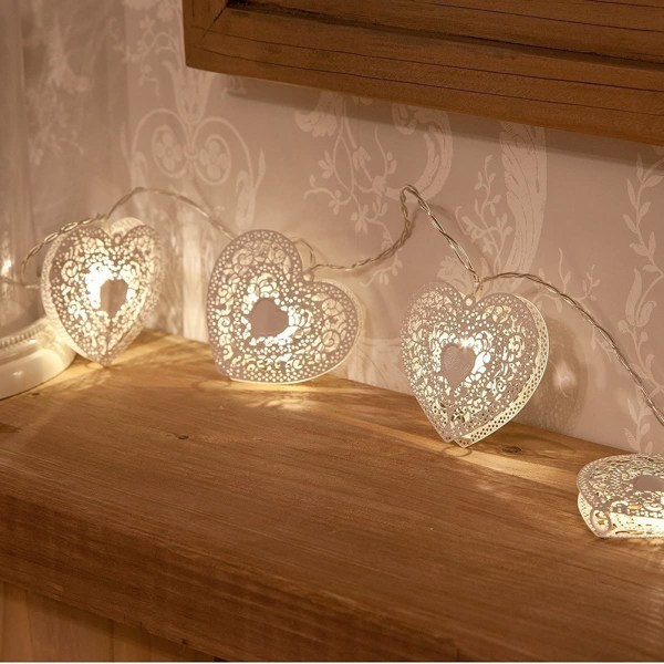 1,2 meter 10 LED Love Heart String Lights Dekorativ belysning