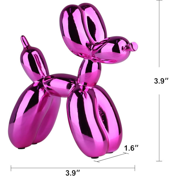 Skinnende Elektroplettering Ballon Hund Statue Samlerobjekter Figurer A