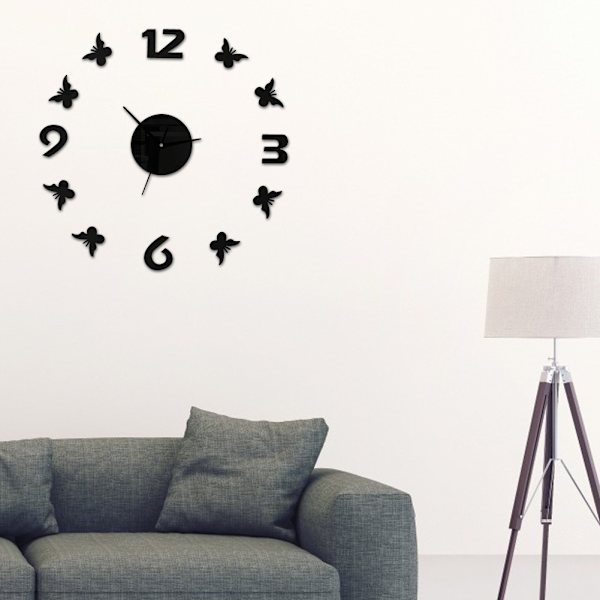 Modern väggklockor Ramlös DIY Stor 3D Icke-tickande klocka för