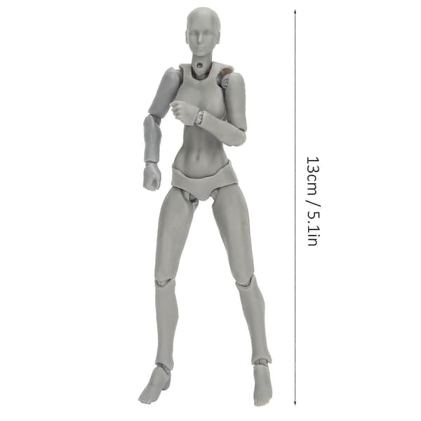 PVC Kunstner Actionfigur Modell Menneskelig Tegnemodell Kvinne Mannikin Dekorasjon Grå