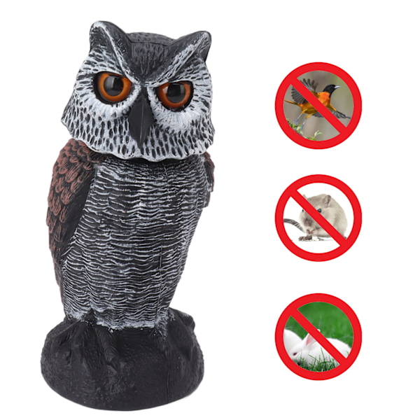 Nature Enemy Fågelskrämma, Realistisk Design Falska Uggleattrapper för Utomhus Skadedjursbekämpning, Väderbeständiga Fågelskrämmor i PE-plast, Skakande Huvuddesign för