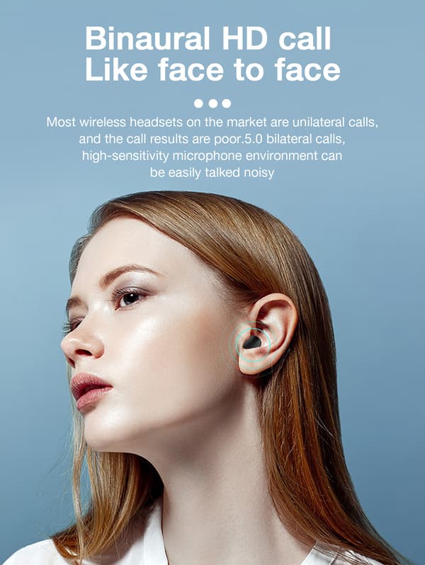 A6S Pro In-Ear Ekte Trådløse Bluetooth-ørepropper – Bluetooth 5.0, Kompakte og Bærbare Ørepropper for Sport, Musikk og Samtaler