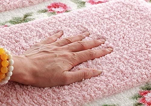 Fine Rose Blomst Gulvtæpper Super Bløde Badeværelsestæpper Bademåtte Brusemåtte Dørmåtte Køkkenmåtte Tæpper (15,7 x 23,6 tommer)