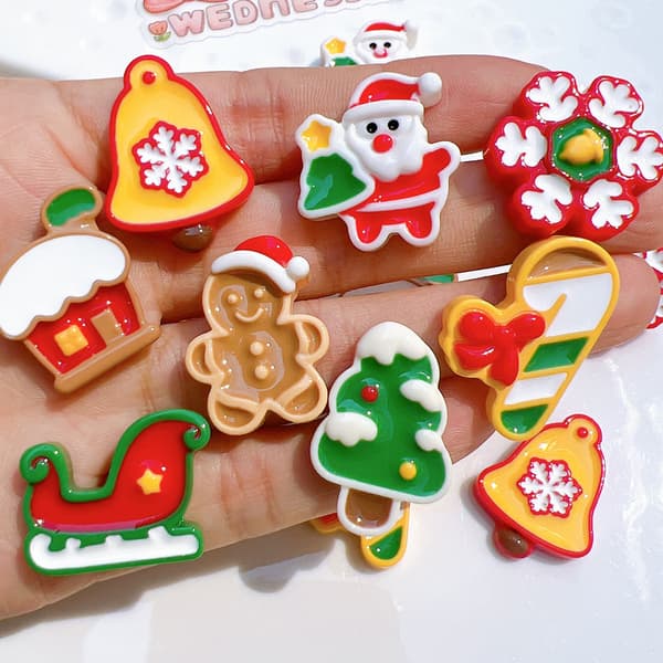 20 STK. Juleassorterede håndværksresinpynt Miniatureindretning til håndværksfremstilling, scrapbooking DIY A