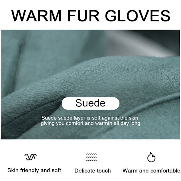 Varma vinterhandskar pekskärm mode vindtäta handskar för flickor Gray blue