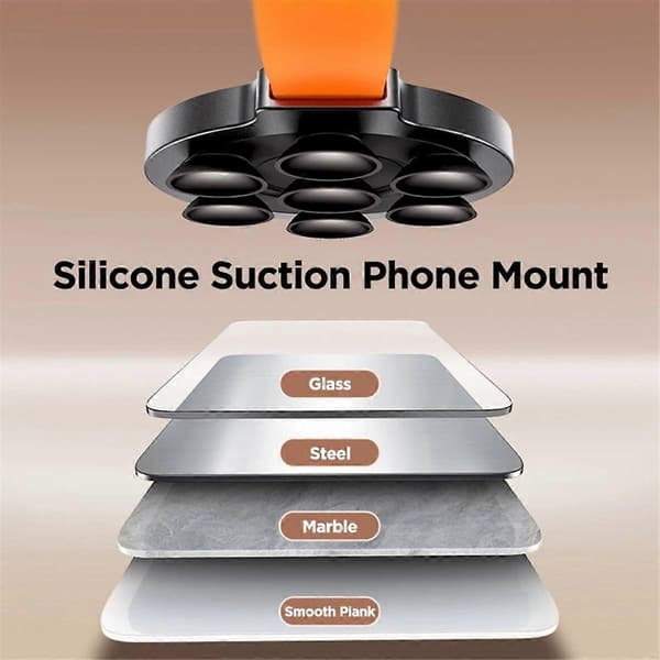 Magnetisk sugkopp telefonfäste silikon sugtelefonfodral greppstativ hållare handsfree spegel dusch telefonhållare, A