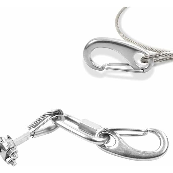 4 stk. Rustfrit Stål Snap Hook Fjederbelastet Karabiner Max 10