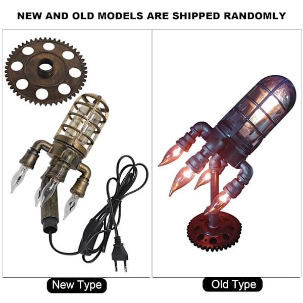 Steampunk-lampa Industriell Steampunk-lampa Nattlampa Hem