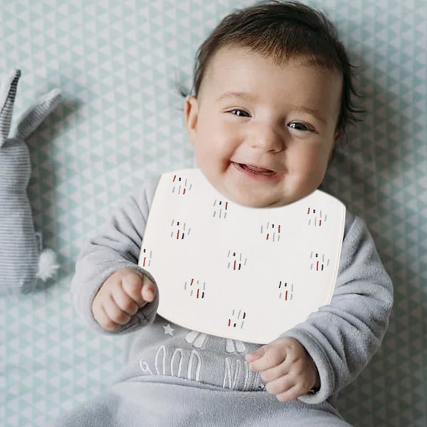 2 st Baby Haklappar, Bomulls Baby Bandana Haklappar Nyfödda Haklappar Dreglande och Tandnings Haklappar Style 2