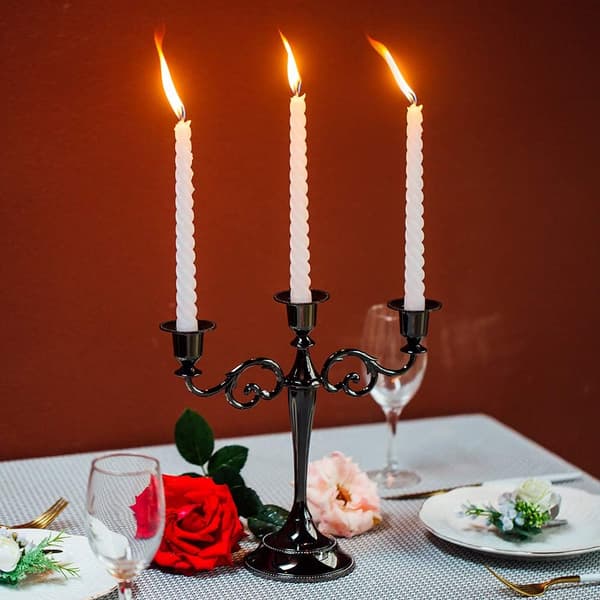 3 Lysestaker til Bryllup, Sinklegering Lys, Spisebord, Ca