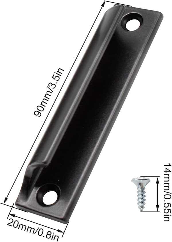 2 stk. Skydedørsgreb, Aluminium Møbelgreb, Sort Ki